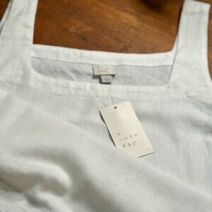 A New Day Soft Warm White Boxy Linen and Rayon Top